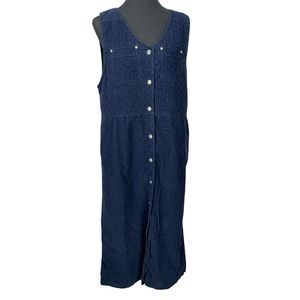 Mountain Lake Casuals Women's Blue Corduroy XL Sleeveless Dress‎
